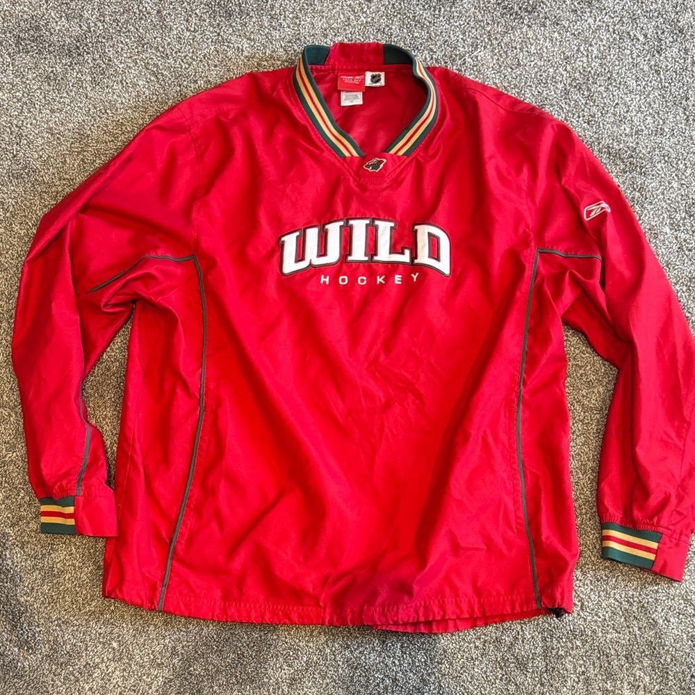 Reebok Red Minnesota Wild Pullover windbreaker